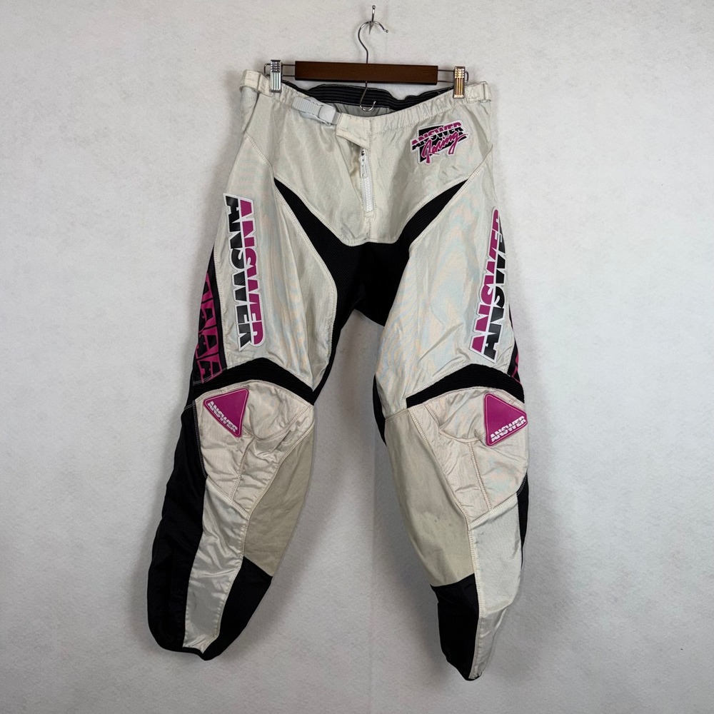Answer Racing Motocross Pants Mens 30 Pink White Black MX Dirt Bike Riding Gear